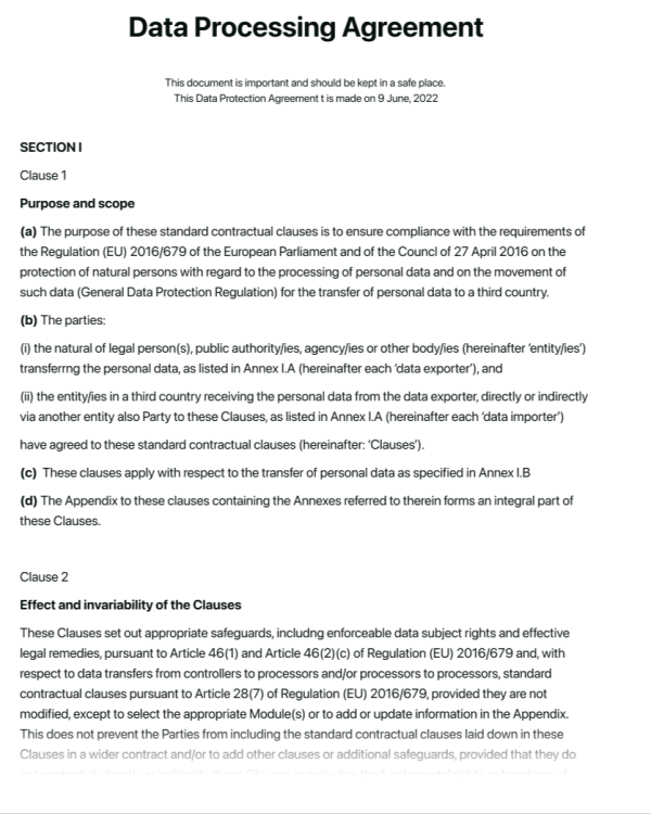 Data Processing Agreement (DPA)